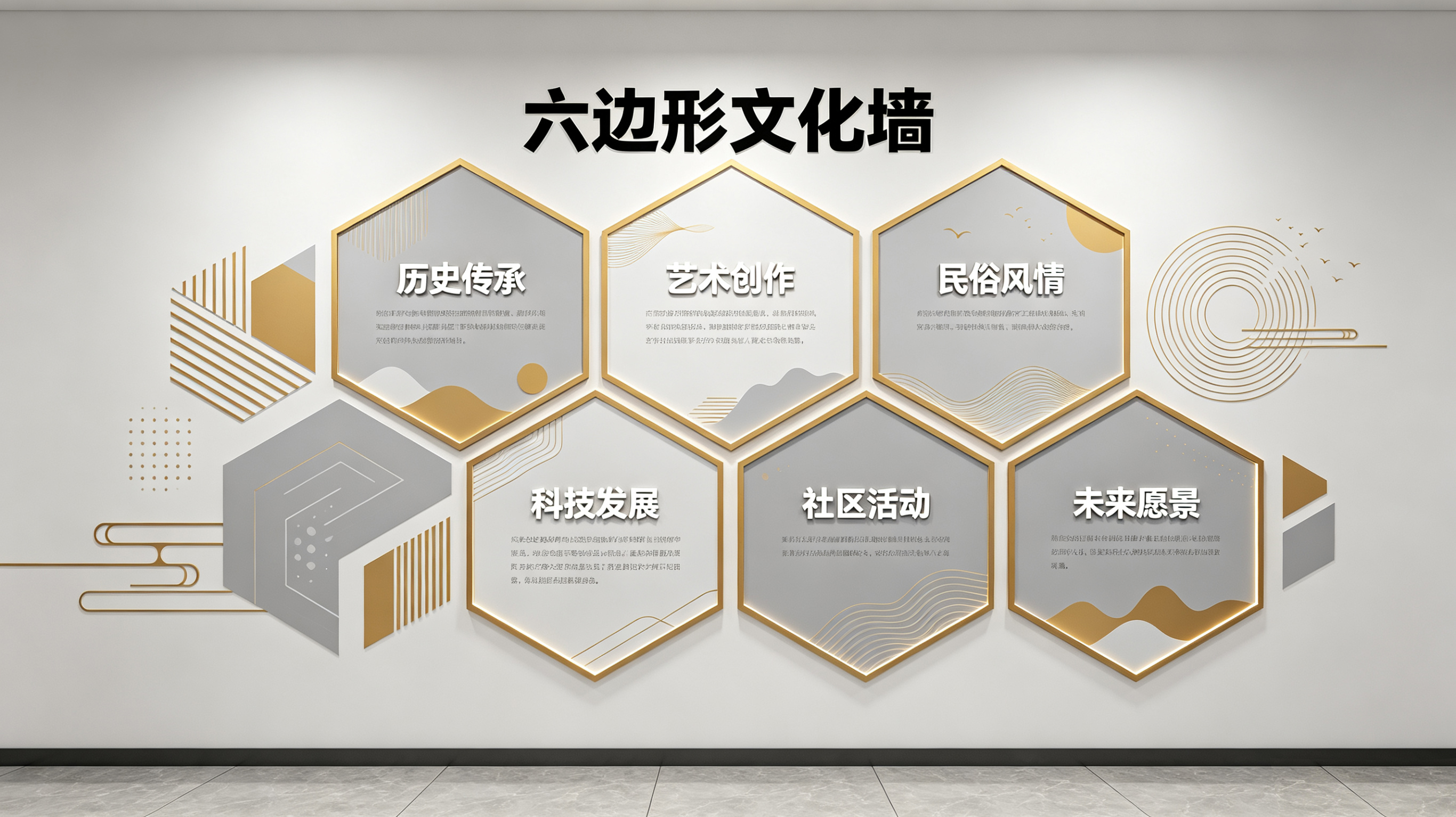南平企业文化墙 | 六边形信息美学